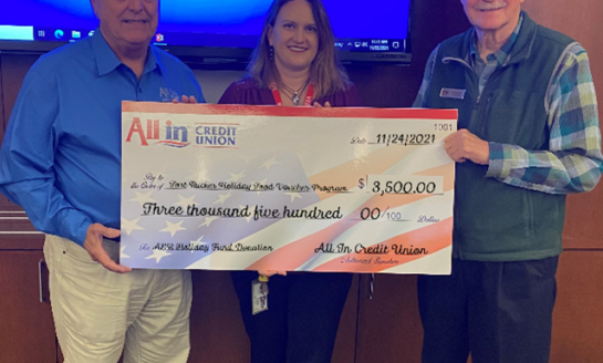 All In Credit Union Donates to Holiday Meals for Soldiers