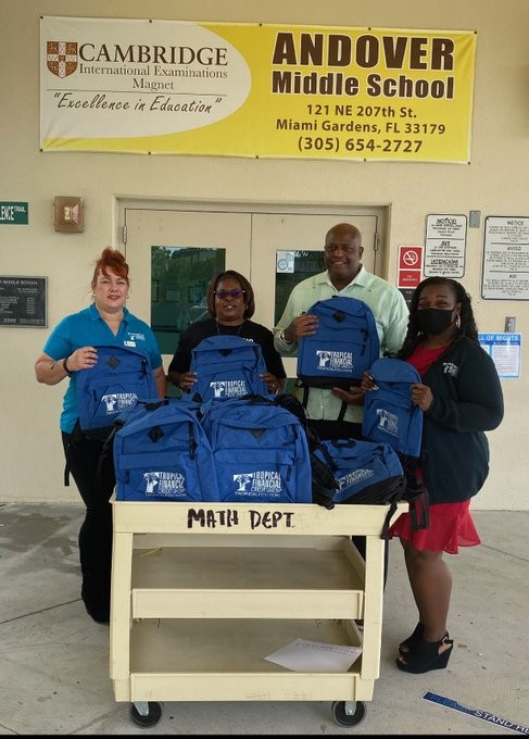 Tropical Financial Donates Nearly 400 Backpacks to South Florida Students Heading Back to the Classroom
