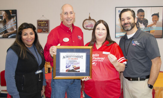 Eglin Federal Credit Union recognizes Account Services Administrative Assistant Vicki Hollon for 35 years of service