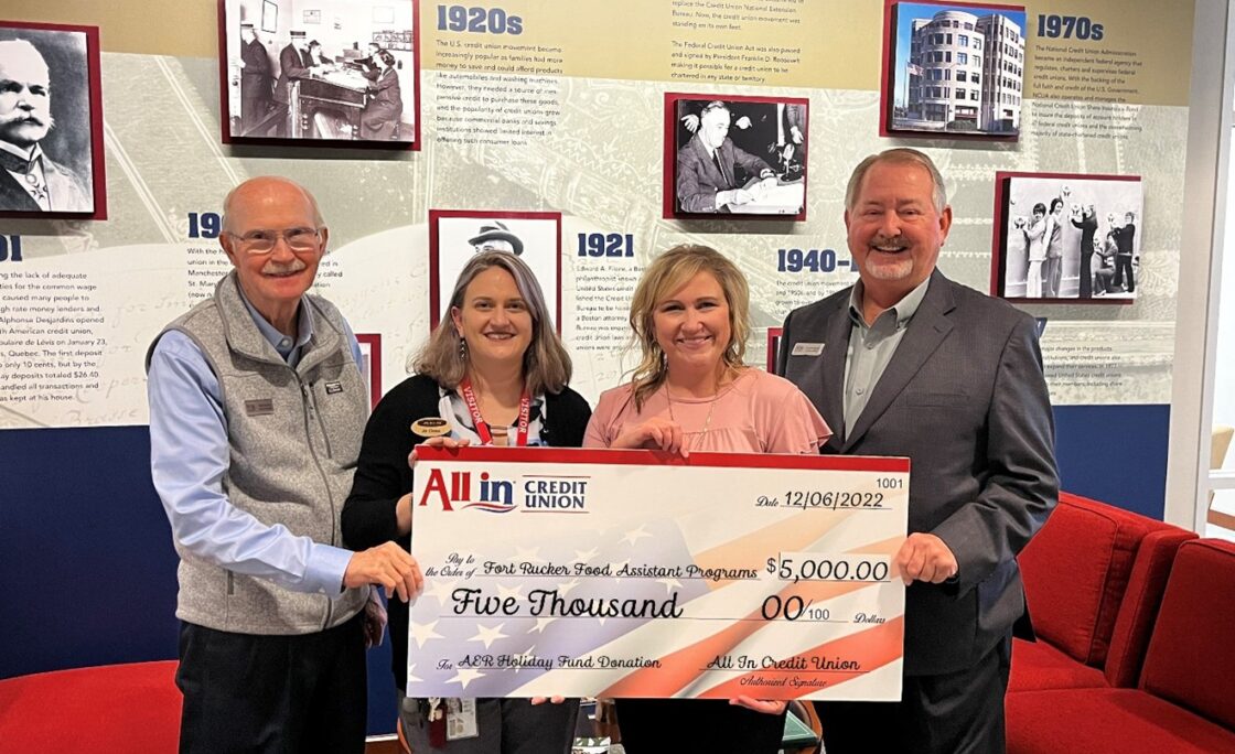 All In Credit Union Donates to Holiday Meals for Soldiers
