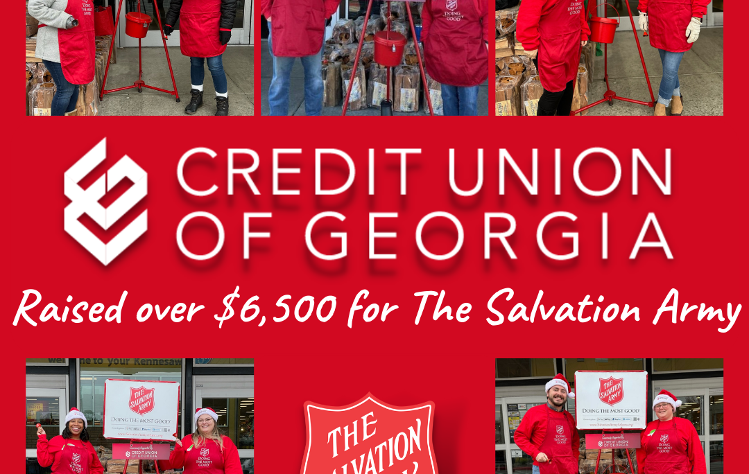 Credit Union of Georgia Raises Over $6,500 for The Salvation Army