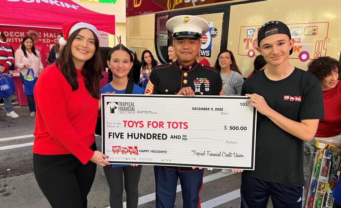 Tropical Financial Donates $1,000 to Toys for Tots