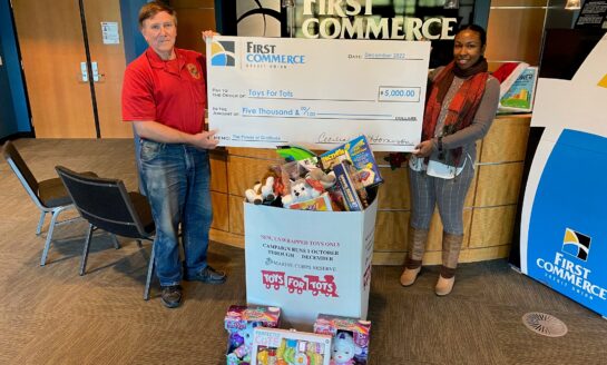 First Commerce Gives Back to the Tallahassee Community by Collecting Toys and Donating $5,000 to Toys for Tots