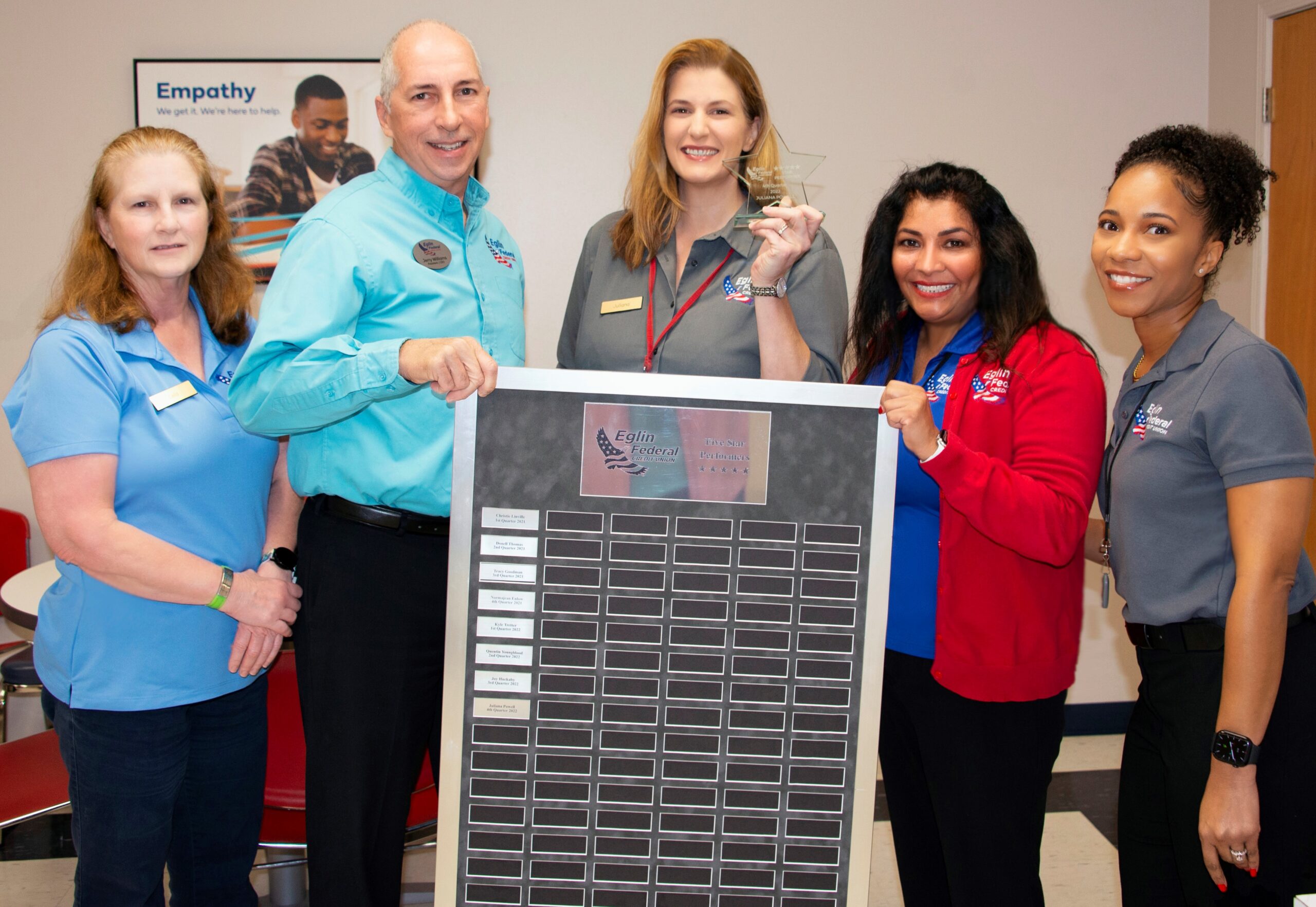 Juliana Powell Receives Eglin Federal Credit Union’s 5-Star Employee Award for the 4th Quarter
