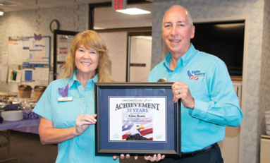 Eglin Federal Credit Union recognizes Senior Vice President/Chief Human Resources Officer Gina Denny for 35 years of service