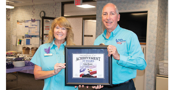 Eglin Federal Credit Union recognizes Senior Vice President/Chief Human Resources Officer Gina Denny for 35 years of service