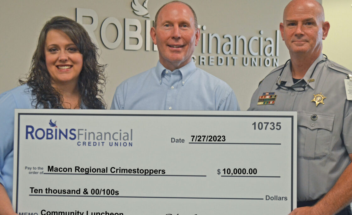 Robins Financial Credit Union to Support Macon Regional Crimestoppers and Middle Georgia Justice