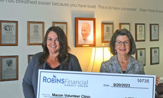 Robins Financial Credit Union Donates $1,500 to Macon Volunteer Clinic