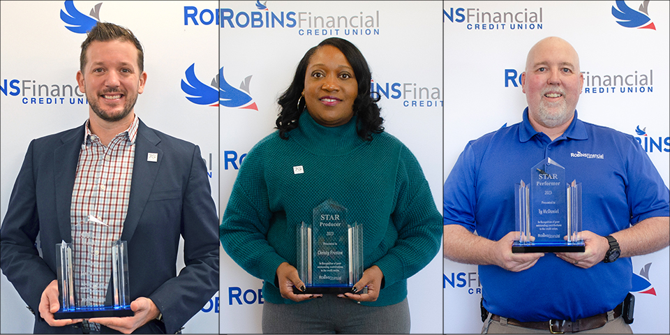Robins Financial Credit Union Announces STAR Employees of the Year for 2023