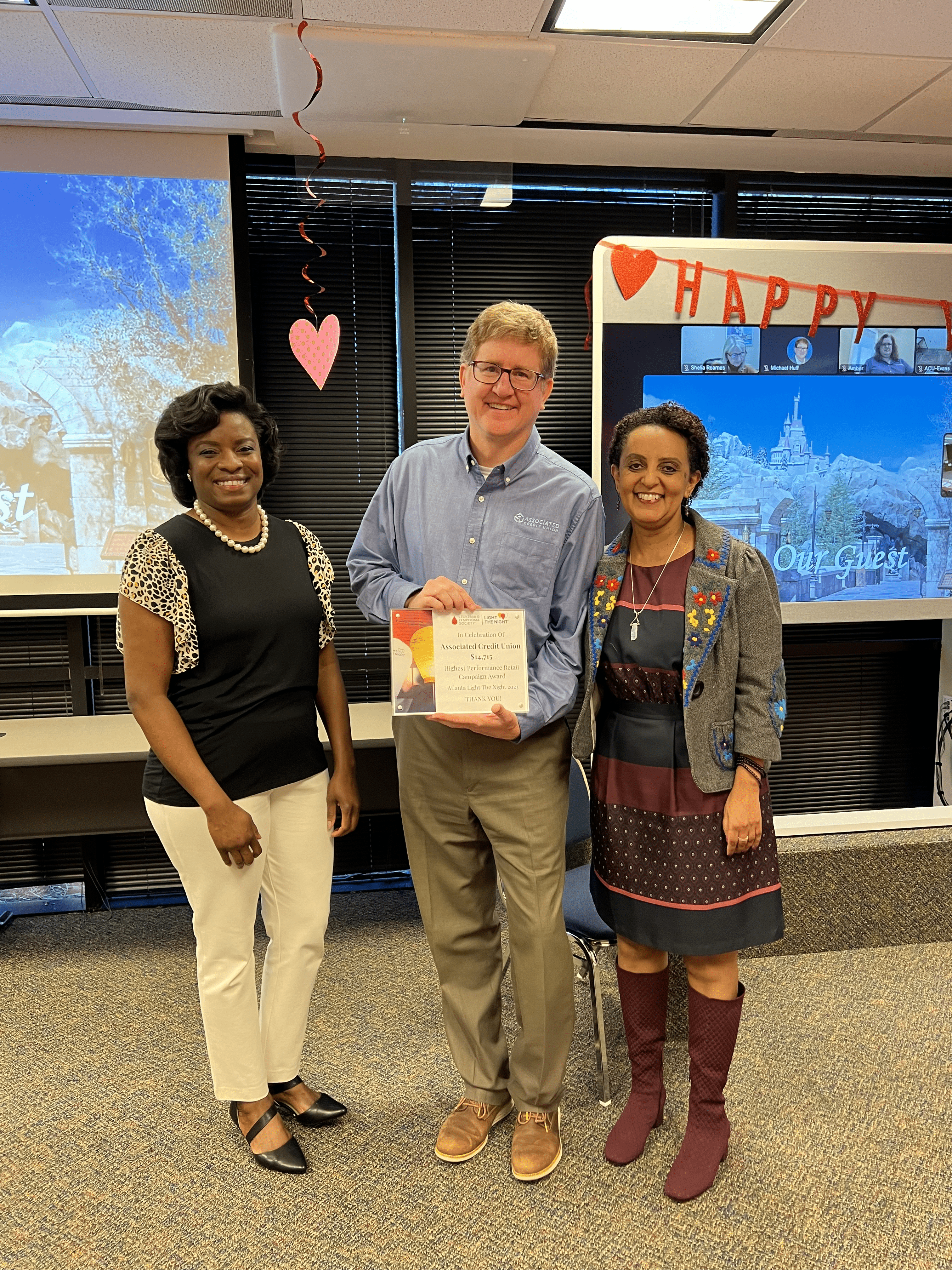 ASSOCIATED CREDIT UNION RECOGNIZED BY LEUKEMIA & LYMPHOMA SOCIETY FOR LIGHT THE NIGHT ATLANTA CAMPAIGN