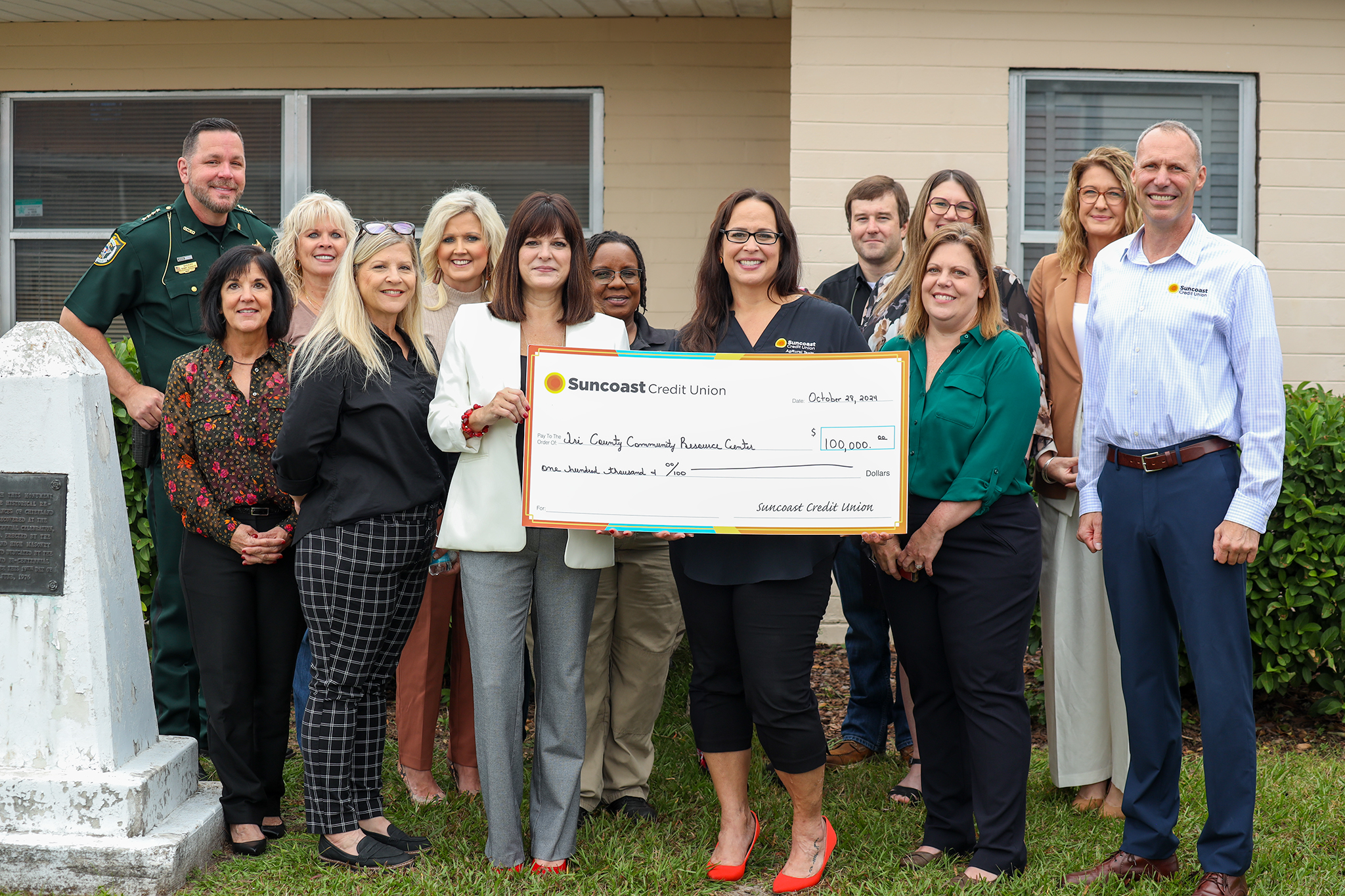 Tri-County Community Resource Center Receives Historic $100,000 Donation from Suncoast Credit Union