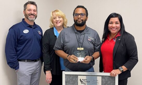 Tommy Tensley Receives Eglin Federal Credit Union's 5-Star Employee Award for the 3rd Quarter