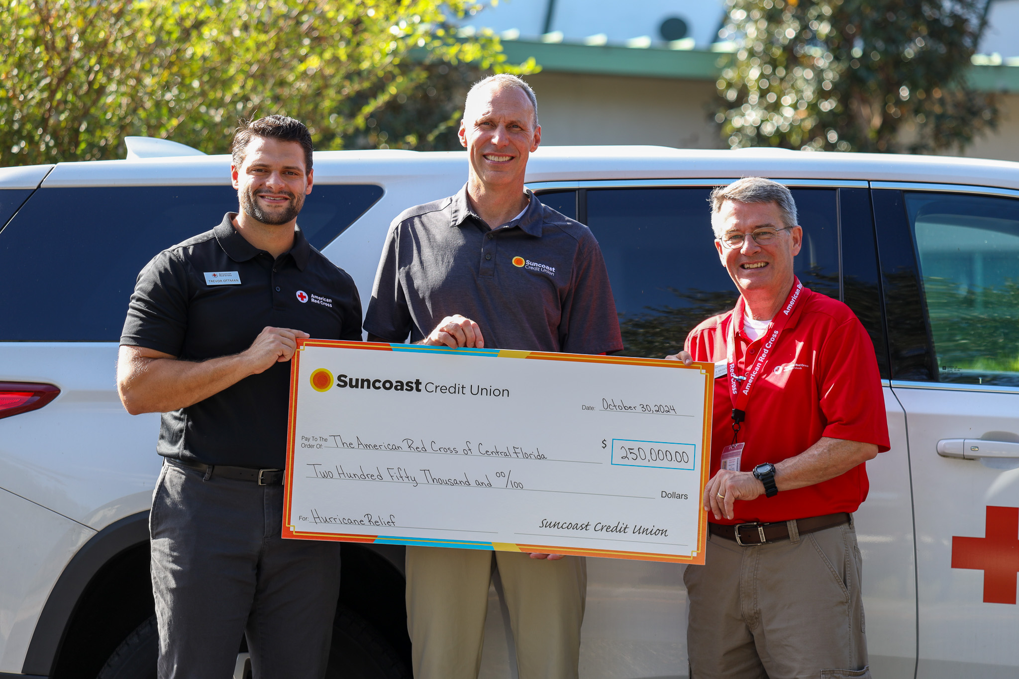 Suncoast Credit Union Contributes $250,000 to the American Red Cross of Central Florida as Part of Ongoing Hurricane Relief Efforts