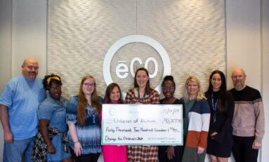 ēCO Credit Union employees present the check for Children’s of Alabama