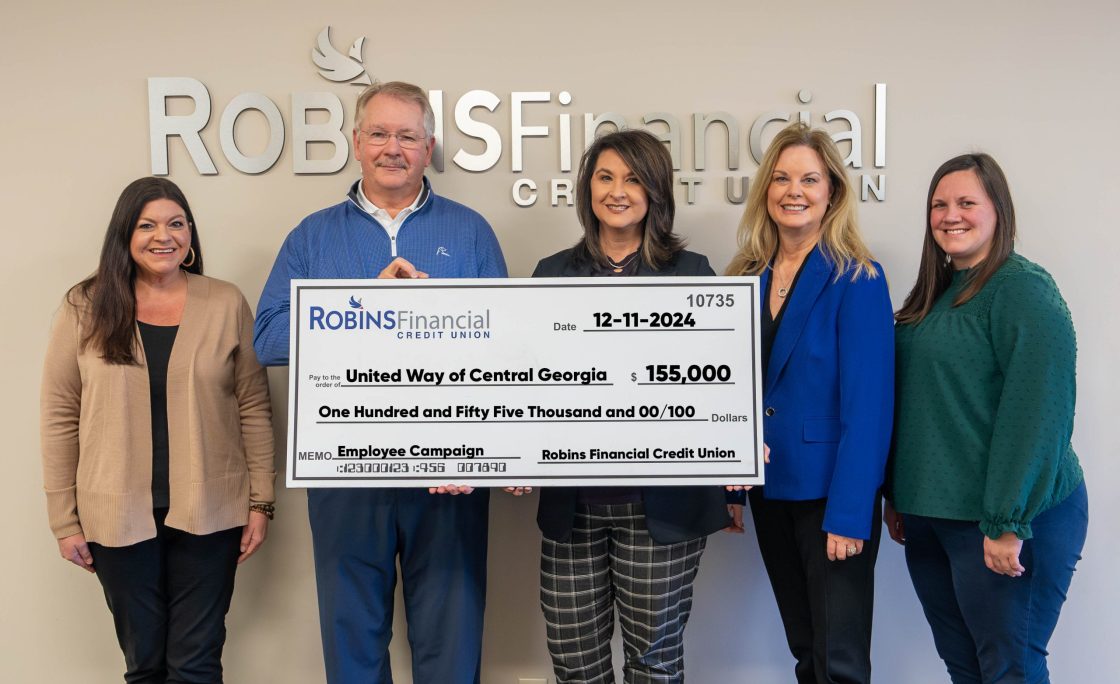 Robins Financial Credit Union Raises $155,000 for the United Way of Central Georgia through Employee Donations