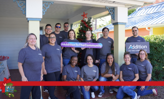 Team Members with Addition Financial Credit Union Volunteer 300 hours to Central Florida Nonprofits during “Season of Giving”