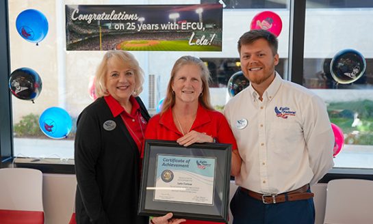 Eglin Federal Credit Union Recognizes PAL & Title Supervisor Lela Corlew for 25 Years of Service