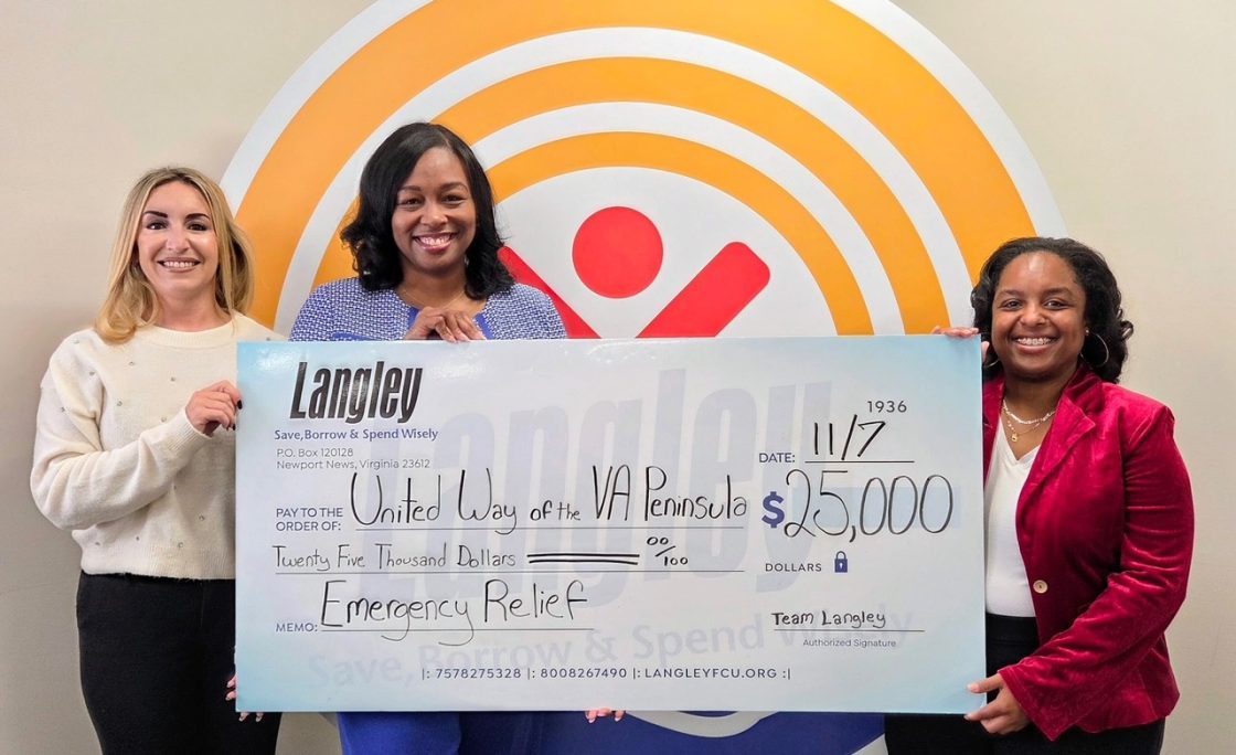 Langley Federal Credit Union Invests $25,000 in United Way of the Virginia Peninsula’s Government Shutdown Relief Fund