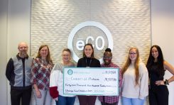 ēCO Credit Union employees present the check for Children’s of Alabama