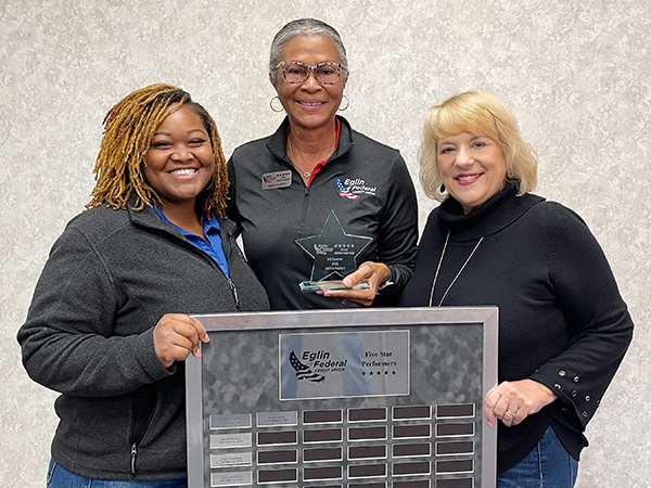 Gerta Hardy Receives Eglin Federal Credit Union’s 5-Star Performer Award for the Third Quarter of 2025