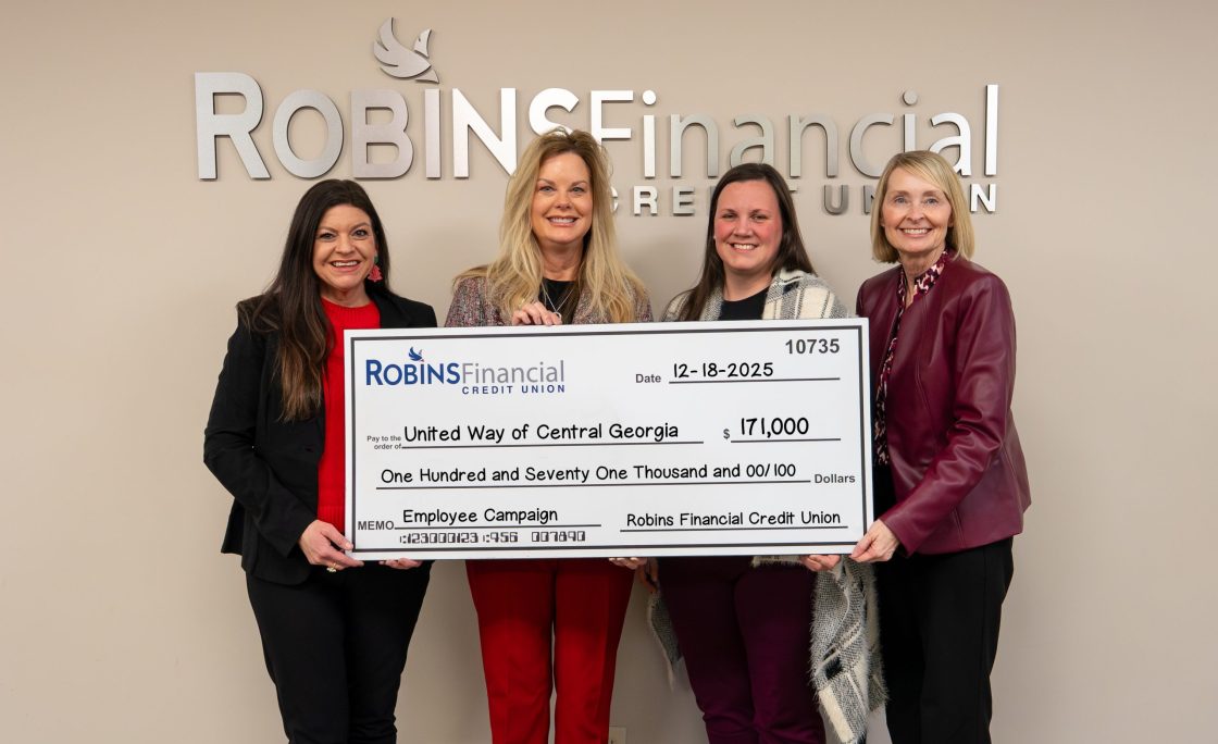 United Way of Central Georgia Receives $171,000 from Robins Financial Credit Union