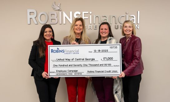 United Way of Central Georgia Receives $171,000 from Robins Financial Credit Union