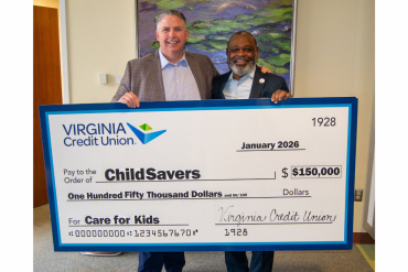 Virginia Credit Union Donates $150,000 to ChildSavers to Support Mental Health Services and Childcare Training