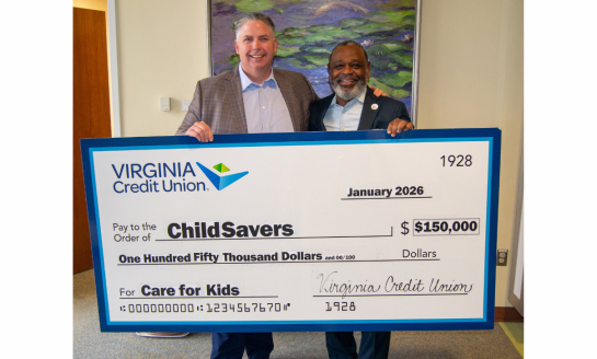 Virginia Credit Union Donates $150,000 to ChildSavers to Support Mental Health Services and Childcare Training
