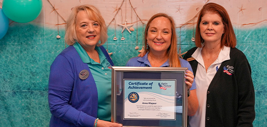 Eglin Federal Credit Union recognizes Member Service Counselor Anna Klepser for 25 years of service