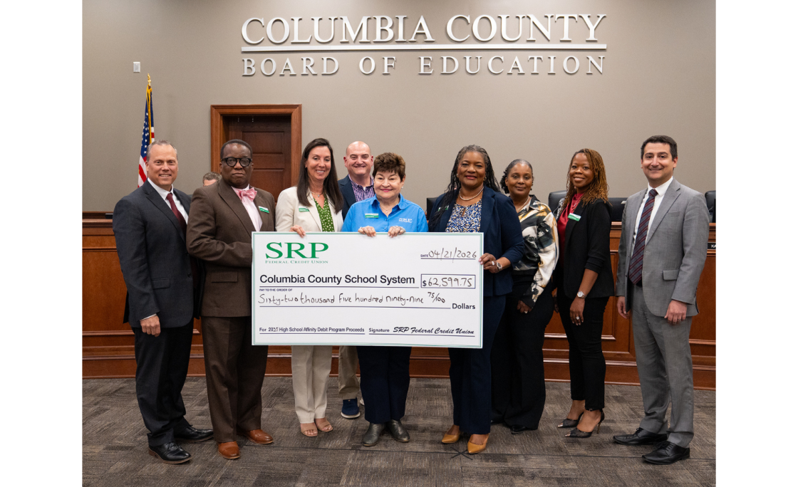 Columbia County Public High Schools Receive Over $62,000 From SRP Federal Credit Union’s Affinity Debit Card Program