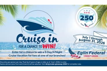 Cruise on in to Eglin Federal Credit Union for America’s 250th Celebration Giveaway