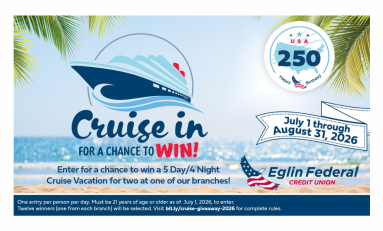Cruise on in to Eglin Federal Credit Union for America’s 250th Celebration Giveaway