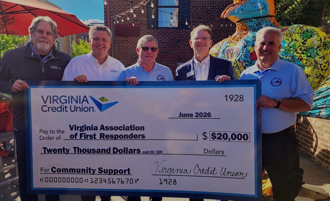 Virginia Credit Union Donates $20,000 to Virginia Association of First Responders to Support Statewide Training