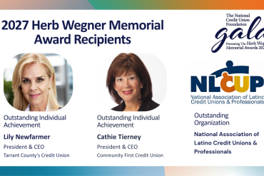 NATIONAL CREDIT UNION FOUNDATION ANNOUNCES 2027 HERB WEGNER AWARD RECIPIENTS
