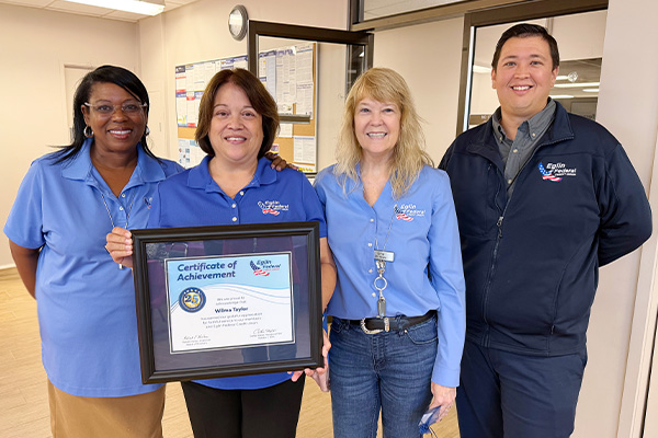 Eglin Federal Credit Union recognizes Wilma Taylor for 25 years of service